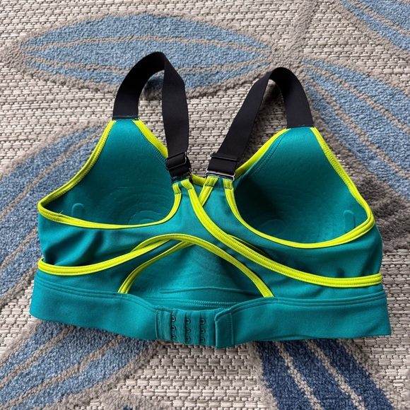 Under Armour Women's UA Infinity High‎ Crossover Sports Bra Size Small Teal Lime - Picture 4 of 7